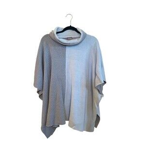 Chico's Tan/beige multi pattern cow neck sweater. Sz.12